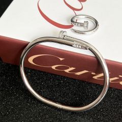  Bộ Trang Sức Cây Đinh Cartier Titan Cao Cấp - Vòng Tay & Nhẫn Màu Trắng Pha Lê (AC) 