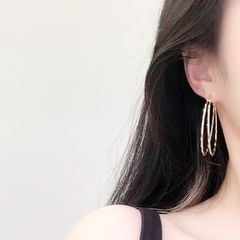  Bông Tai Khoen Tròn Đôi Màu Trắng 5cm (BJ) 