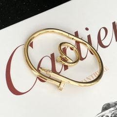  Bộ Trang Sức Cây Đinh Cartier Titan Cao Cấp - Vòng Tay & Nhẫn Màu Vàng Pha Lê (AB) 