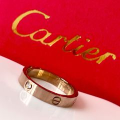  Bộ Trang Sức Nam, Nữ Cartier Titan Cao Cấp - Vòng Tay & Nhẫn Màu Vàng Hồng Pha Lê (AD) 