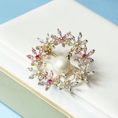  Cài Áo & Mặt Dây Chuyền - Vòng Hoa Pha Lê Màu & Ngọc Trai 