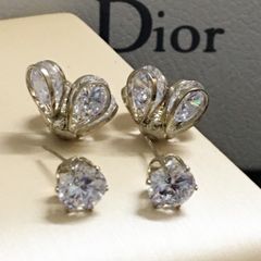  Bông Tai Dior Màu Vàng Pha Lê Trắng (AG) - Có 3 Kiểu Đeo 