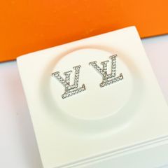  Bông Tai LV Màu Trắng Pha Lê (AE) 