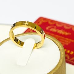  Nhẫn  Nam, Nữ Titan Cao Cấp - Cartier Màu Vàng Pha Lê (AI) 