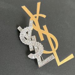  Cài Áo Nam, Nữ - YSL Màu Trắng Pha Lê (AG) 