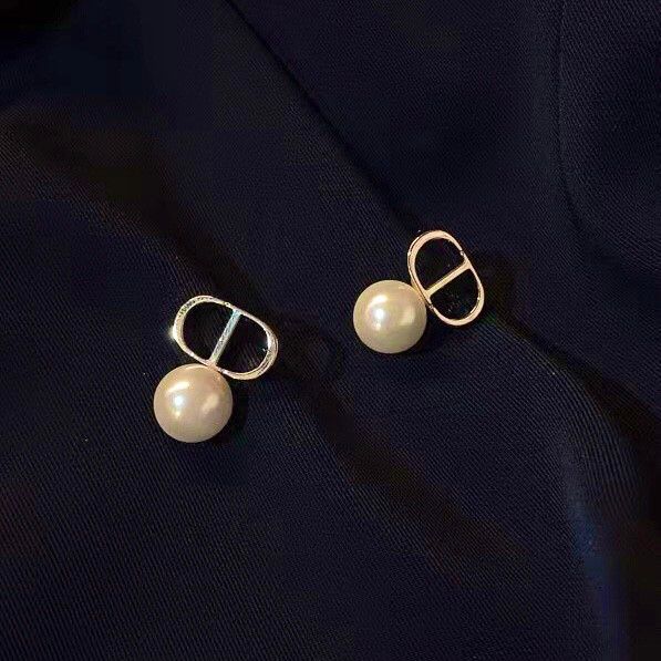  Bộ Trang Sức Dior Vàng - Vòng cổ Choker & Bông Tai Ngọc Trai, Pha Lê Quý Phái (AJ) 