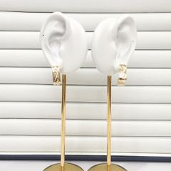  Bông Tai Nike Bản To Màu Vàng Pha Lê Trắng Cá Tính 