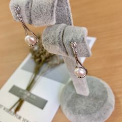  Bông Tai Bạc Cao Cấp - Giọt Nước Pha Lê & Ngọc Trai Nước Ngọt (AD) 