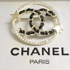  Cài Áo Nam, Nữ - Chanel Màu Vàng Pha Lê Trắng (AU) 