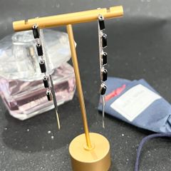  Bông Tai Tua Rua Pha Lê Đen ( Có 3 Kiểu Đeo ) 