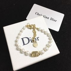  Bộ Trang Sức Dior Vàng - Vòng cổ Choker & Vòng Tay Ngọc Trai Quý Phái 
