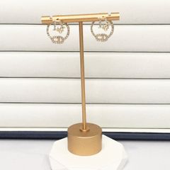  Bông Tai Dior Màu Vàng Ngọc Trai & Pha Lê Trắng (AY) - 3 Kiểu Đeo 