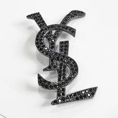  Cài Áo Nam, Nữ - YSL Bản To Pha Lê Đen Sang Trọng (AN) 