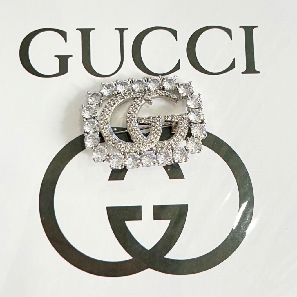  Cài Áo Nam, Nữ - Gucci Pha Lê Trắng (AJ) 