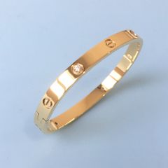  Vòng Tay Nam, Nữ TiTan Cao Cấp - Cartier Màu Vàng Pha Lê Trắng (AI) 