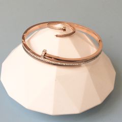  Bộ Trang Sức Cartier Titan Cao Cấp - Vòng Tay & Nhẫn Màu Vàng Hồng Pha Lê (AP) 