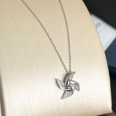  Dây Chuyền Bạc Cao Cấp - Chong Chóng Pha Lê Trắng 