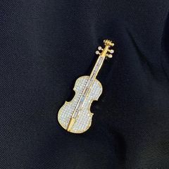  Cài Áo Nam, Nữ - Cây Đàn Violin Pha Lê Sang Trọng 