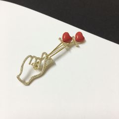  Cài Áo 2 Trái Tim & Bàn Tay Pha Lê 