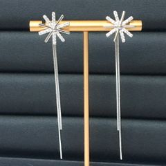  Bông Tai Tua Rua Cánh Hoa Pha Lê Trắng (AY) - Có 3 Kiểu Đeo 