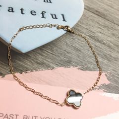  Vòng Tay Titan Cao Cấp - Cỏ 4 Lá May Mắn Màu Vàng Hồng (AA) 