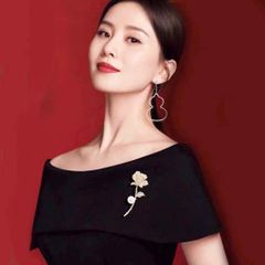  Cài Áo Hoa Hồng Vàng Ngọc Trai & Pha Lê Trắng Quý Phái (AM) 