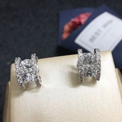  Bông Tai Hermes Màu Trắng Pha Lê (AE) 