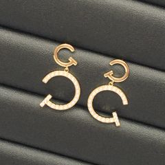  Bông Tai Cartier Bản To Màu Vàng Ngọc Trai & Pha Lê Trắng (AD) 