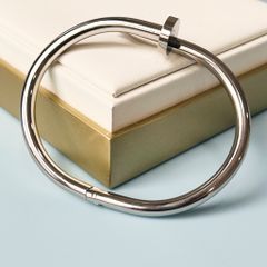  Vòng Tay Cặp Đôi Tình Yêu - Cartier Cây Đinh Màu Trắng Titan Cao Cấp (AM) 