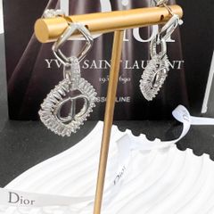  Bông Tai Dior Màu Trắng Pha Lê (AM) 