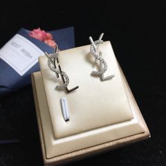  Bông Tai YSL Màu Trắng Pha Lê (AC) 