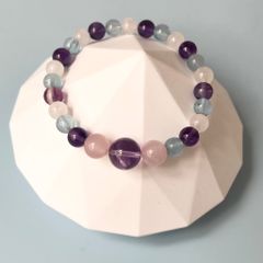  Vòng Đá Phong Thuỷ Cao Cấp - Đá Aquamarine, Đá Thạch Anh Tím, Hồng & Trắng 