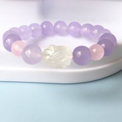  Vòng Đá Phong Thuỷ Cao Cấp - Con Thỏ May Mắn Đá Thạch Anh Trắng & Thạch Anh Tím Oải Hương, Thạch Anh Hồng Tự Nhiên 