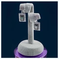  Bông Tai Chanel Màu Trắng Pha Lê (AA) 