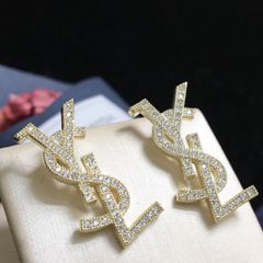  Bông Tai YSL Màu Vàng Pha Lê (AE) 