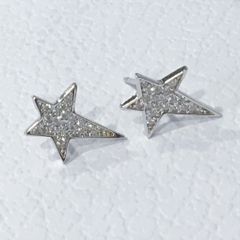  Bông Tai Bạc Cao Cấp - Ngôu Sao Pha Lê Trắng (AM) 