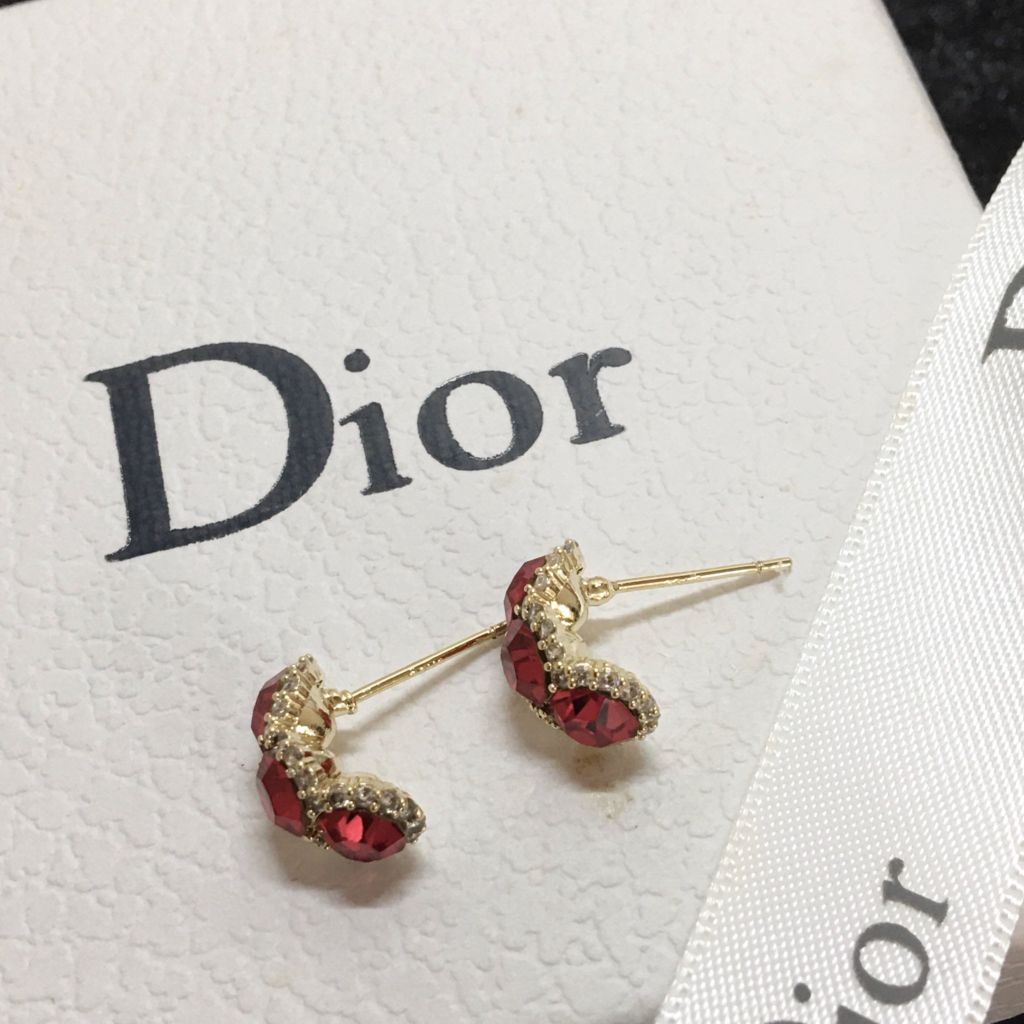  Bông Tai Ôm Vành Tai Pha Lê Đỏ & Trắng Quý Phái (AQ) 