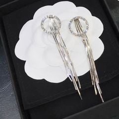  Bông Tai Vòng Tròn Tua Rua Pha Lê Trắng Tinh Tế (AK) 