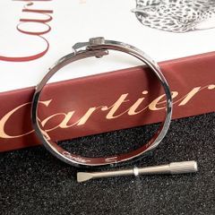  Vòng Tay TiTan Cao Cấp - Cây Đinh Cartier & Tua Vít Màu Trắng Pha Lê (AG) 