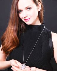  Dây Chuyền Dài Cao Cấp - Chiếc Lá Pha Lê Trắng Tinh Tế (AA) 