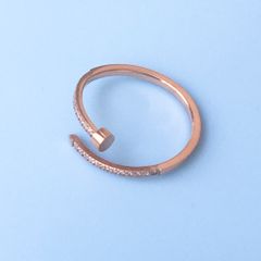  Nhẫn Titan Cao Cấp - Cây Đinh Cartier Màu Vàng Hồng Pha Lê (AI) 