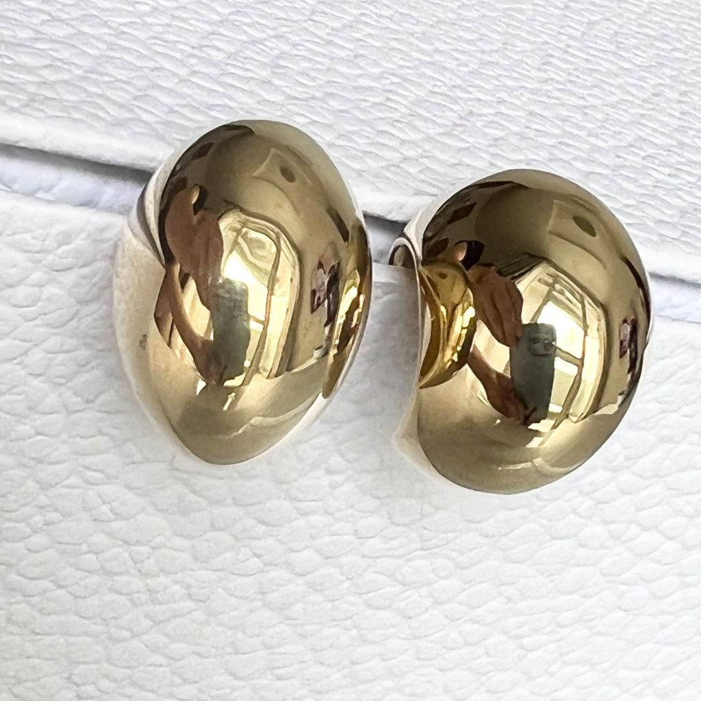  Bông Tai Bán Nguyệt Màu Vàng Bản To Quý Phái 