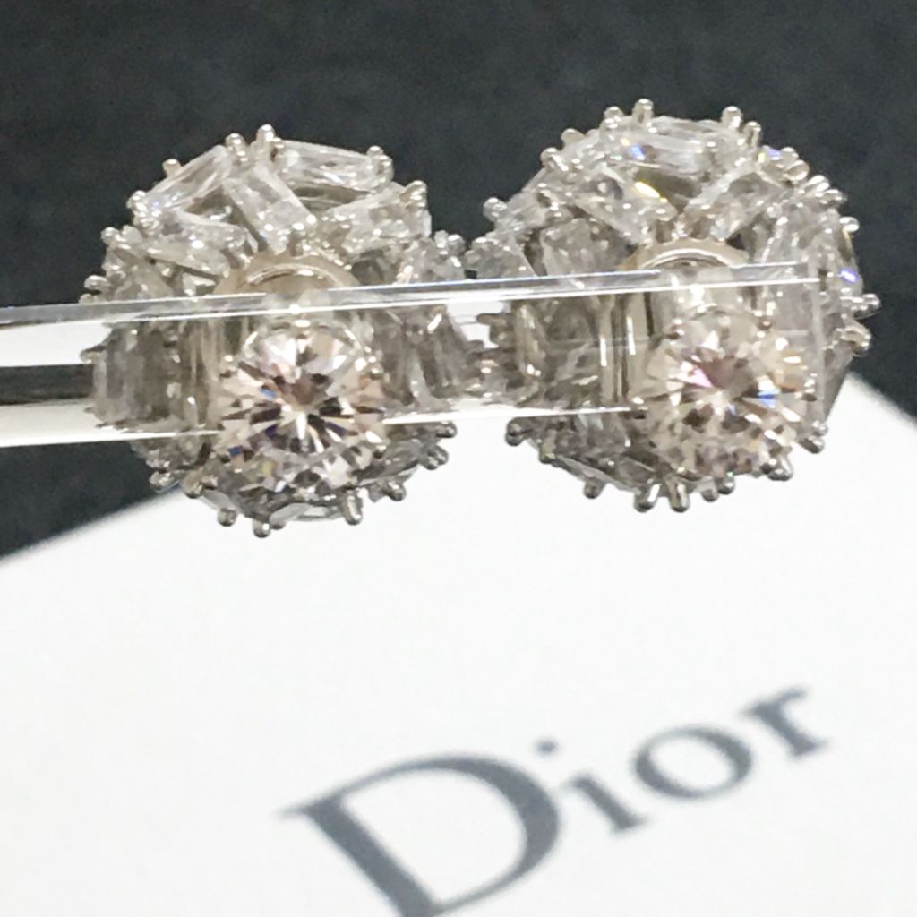  Bông Tai Dior Màu Trắng Pha Lê (AB) - Có 3 Kiểu Đeo 