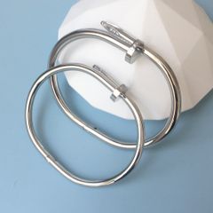  Vòng Tay Cặp Đôi Tình Yêu - Cartier Cây Đinh Màu Trắng Titan Cao Cấp Pha Lê (AO) 