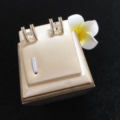  Bông Tai Hermes Màu Vàng Pha Lê Trắng (AC) 