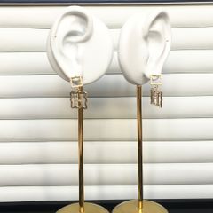  Bông Tai Hermes Màu Vàng Pha Lê Trắng Sang Trọng (AP) 