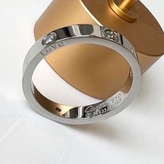  Nhẫn Nam, Nữ Titan Cao Cấp - Cartier Màu Trắng Pha Lê (AE) 