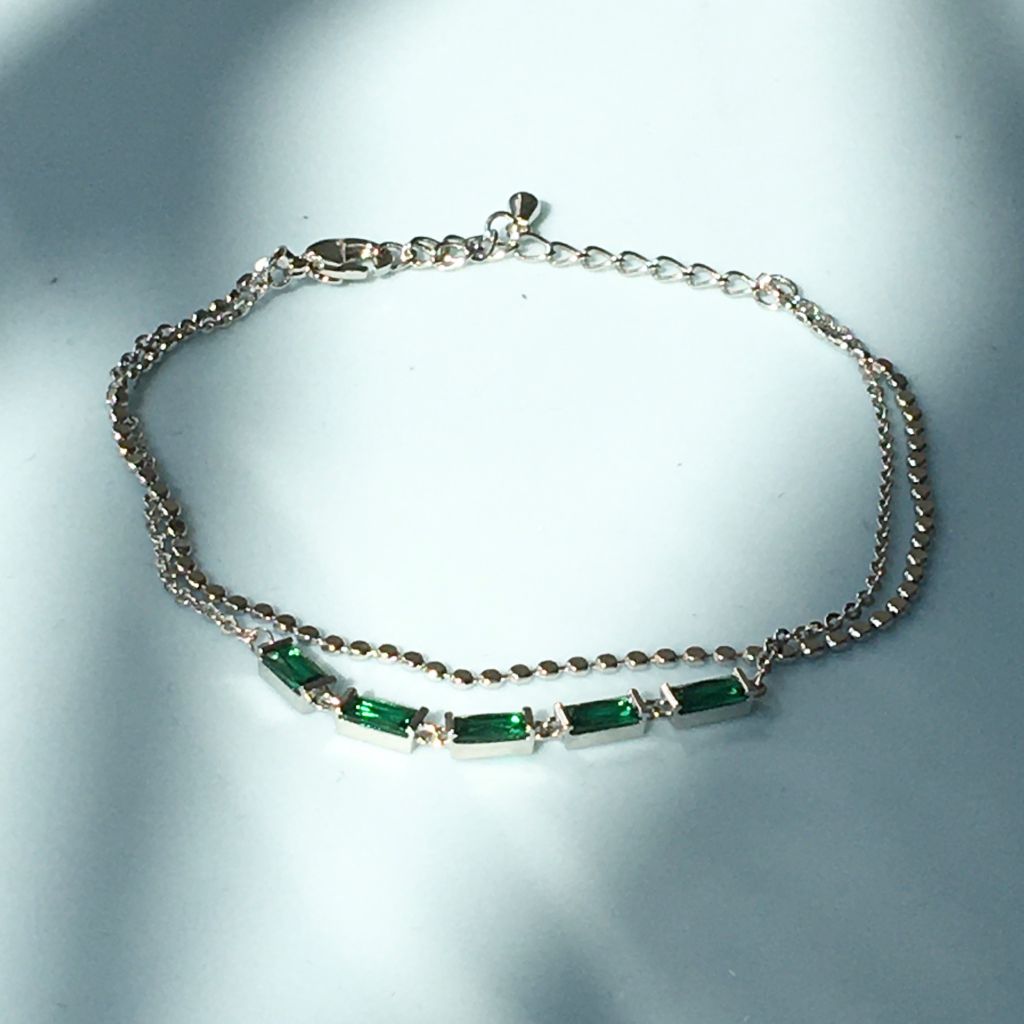  Vòng Tay 2 Vòng Pha Lê Xanh Lá Tinh Tế 