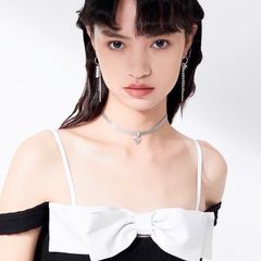  Dây Chuyền Ngắn - Trái Tim Chữ Love Pha Lê Trắng Tinh Tế (AM) 