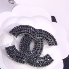  Cài Áo Nam, Nữ - Chanel Pha Lê Đen (CA) 